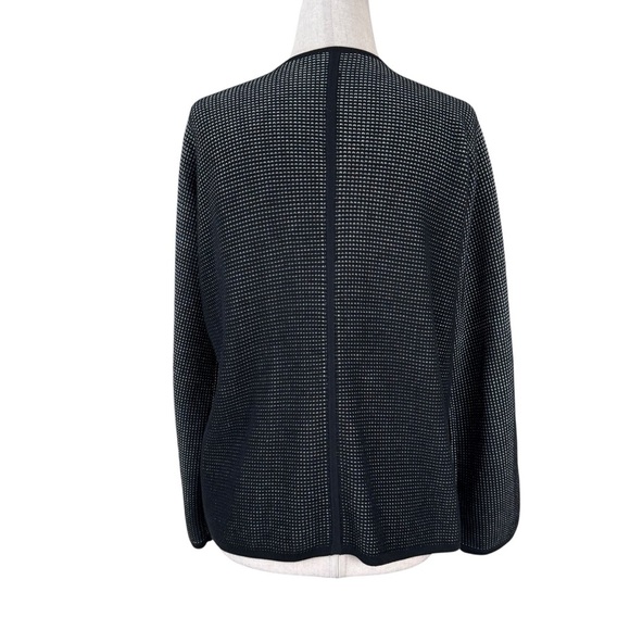 Eileen Fisher Black White Open-Front Women's Sweater - Picture 3 of 9
